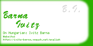 barna ivitz business card